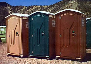 Satellite Industries Tufway Model Portable Restroom front view